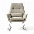 Relaxfauteuil met stoffen bekleding en metalen onderstel in beige 80 x 80 x 100cm