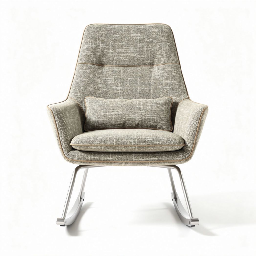 Relaxfauteuil met stoffen bekleding en metalen onderstel in beige 80 x 80 x 100cm