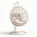 Hangstoel van metaal met kussen in beige 80 x 80 x 120cm