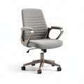 Bureau stoel van stof met verstelbare armleuningen grijs 60 x 60 x 95cm