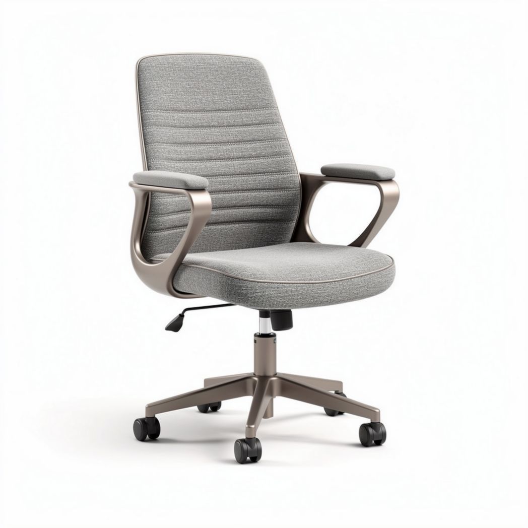 Bureau stoel van stof met verstelbare armleuningen grijs 60 x 60 x 95cm